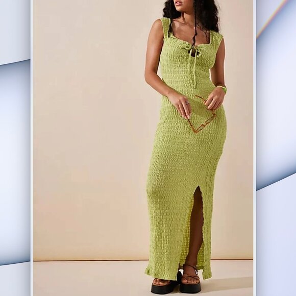 Free People Eleni Bodycon Maxi Dress - Green - Picture 2 of 5